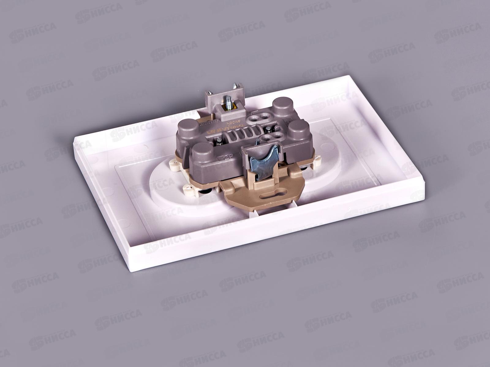 Розетка Афина 2-местная скрытой установки, без заземления,з/ш 16А, 220В белая, A0048*10