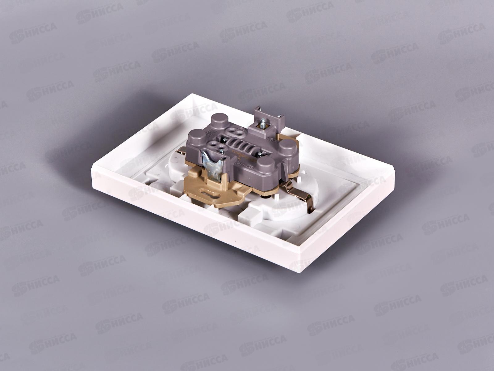 Розетка Афина 2-местная с крышкой скрытой установки, с заземлением 16А, 220В, жемчуг, A0031-OBr*10