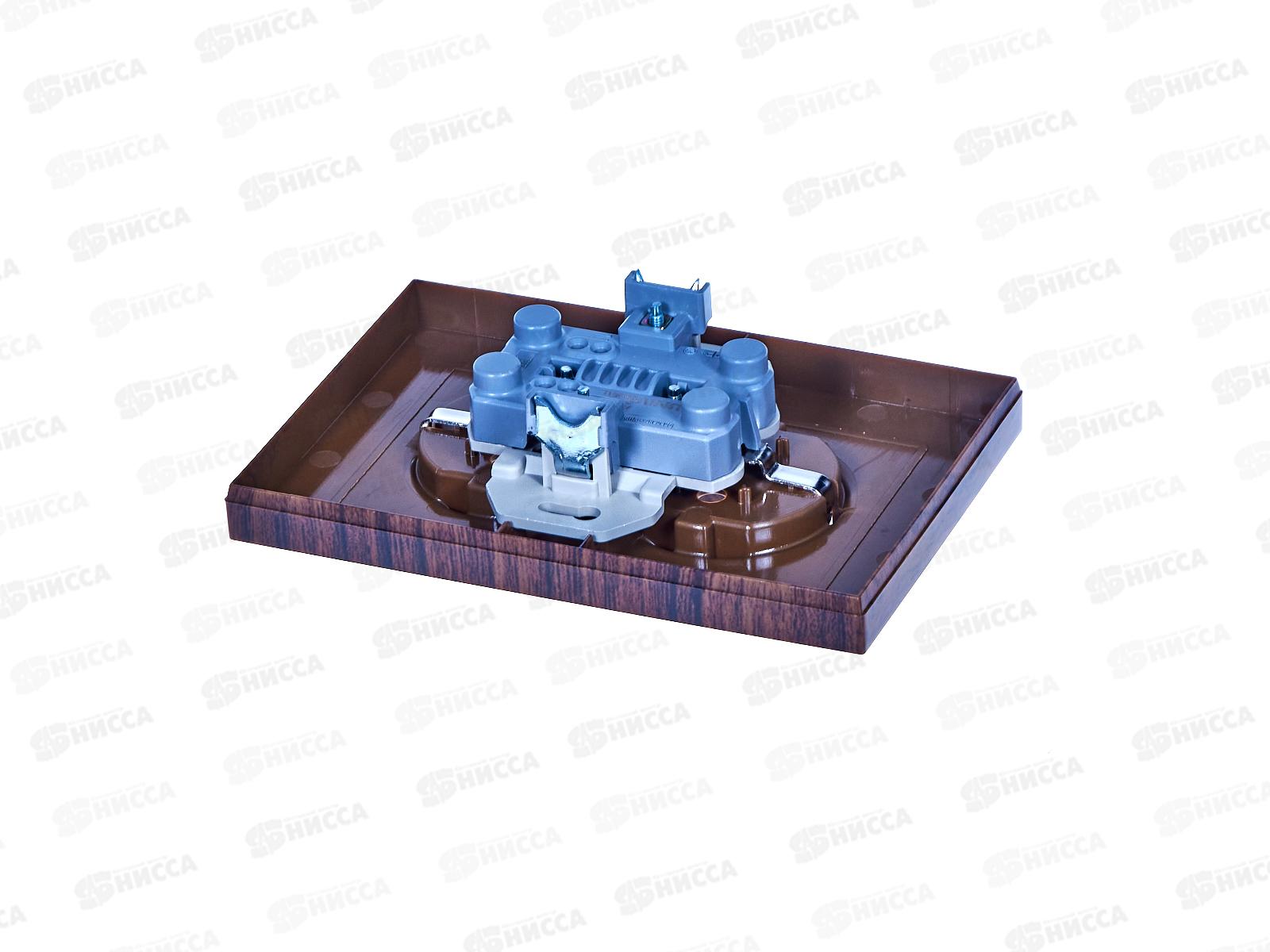 Розетка Афина 2-местная скрытой установки, с заземлением 16А, 220В венге, A0128-V*10