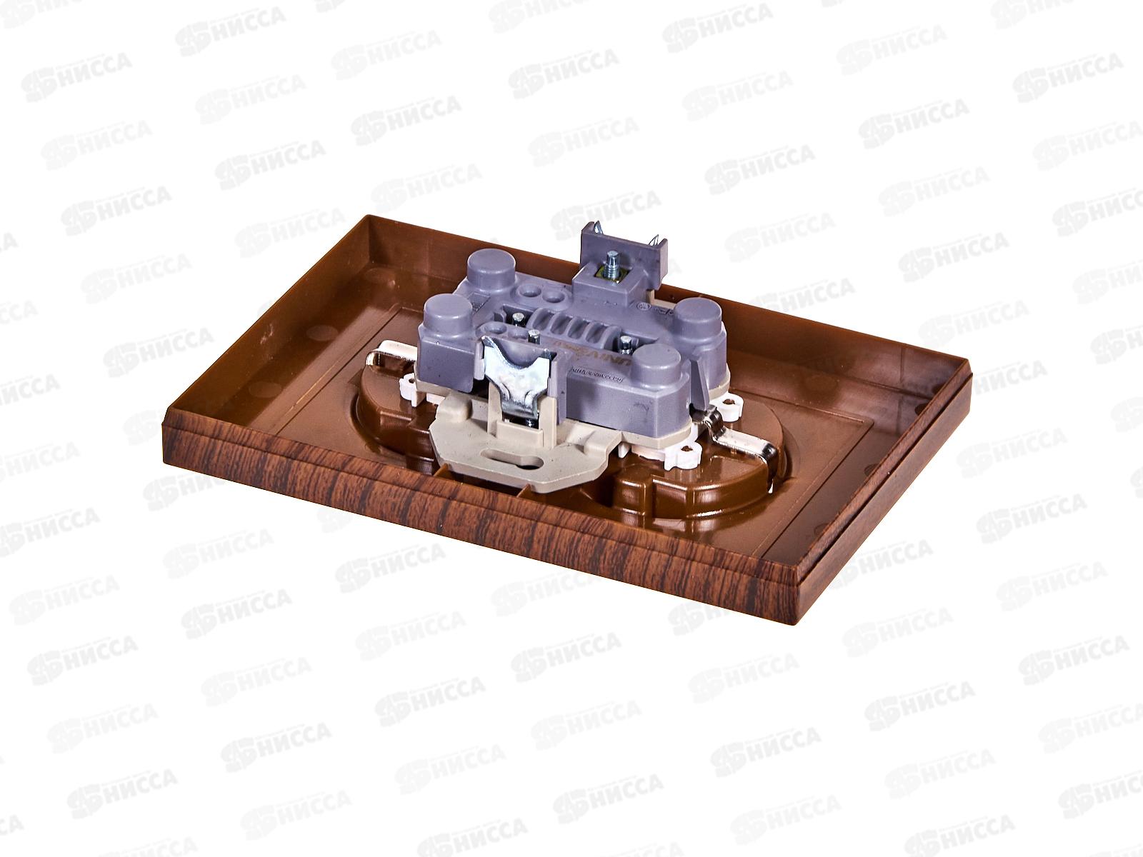 Розетка Афина 2-местная скрытой установки, с заземлением,з/ш 16А, 220В венге, A0050-V*10