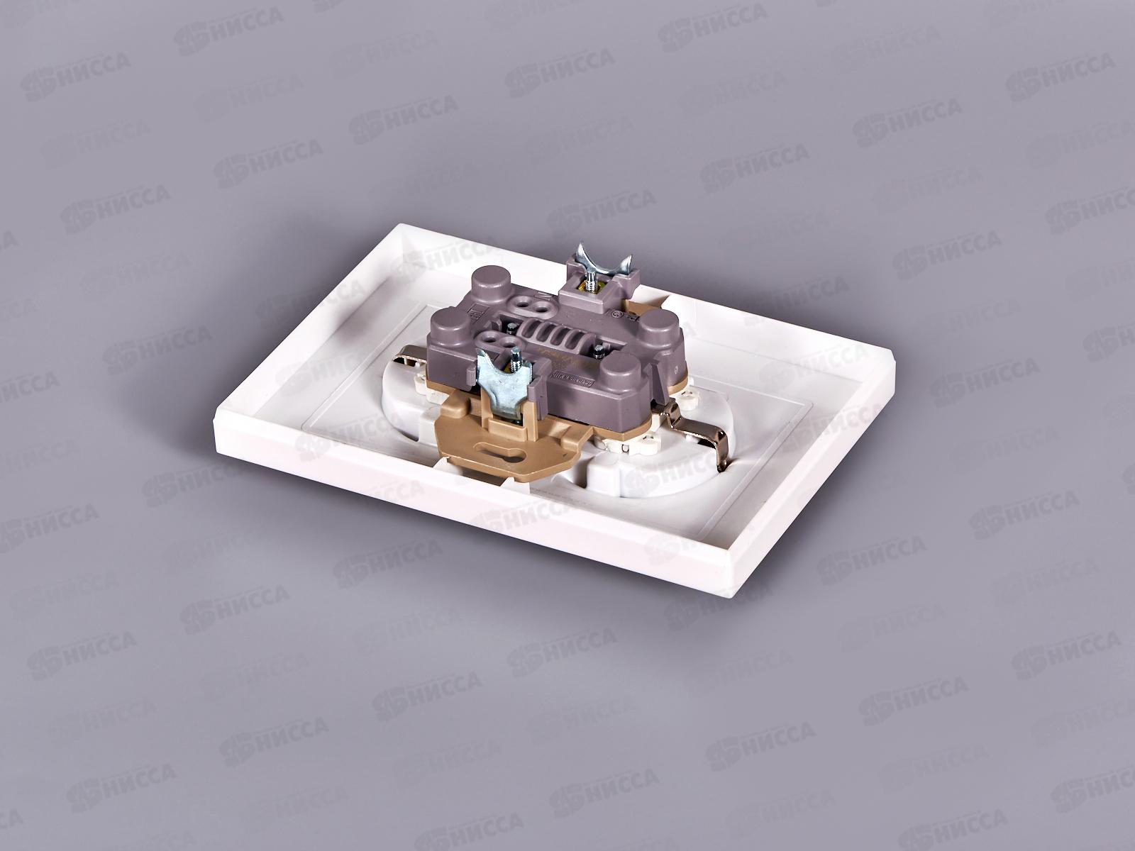 Розетка Афина 2-местная скрытой установки, с заземлением,з/ш 16А, 220В жемчуг, A0050-OBr*10