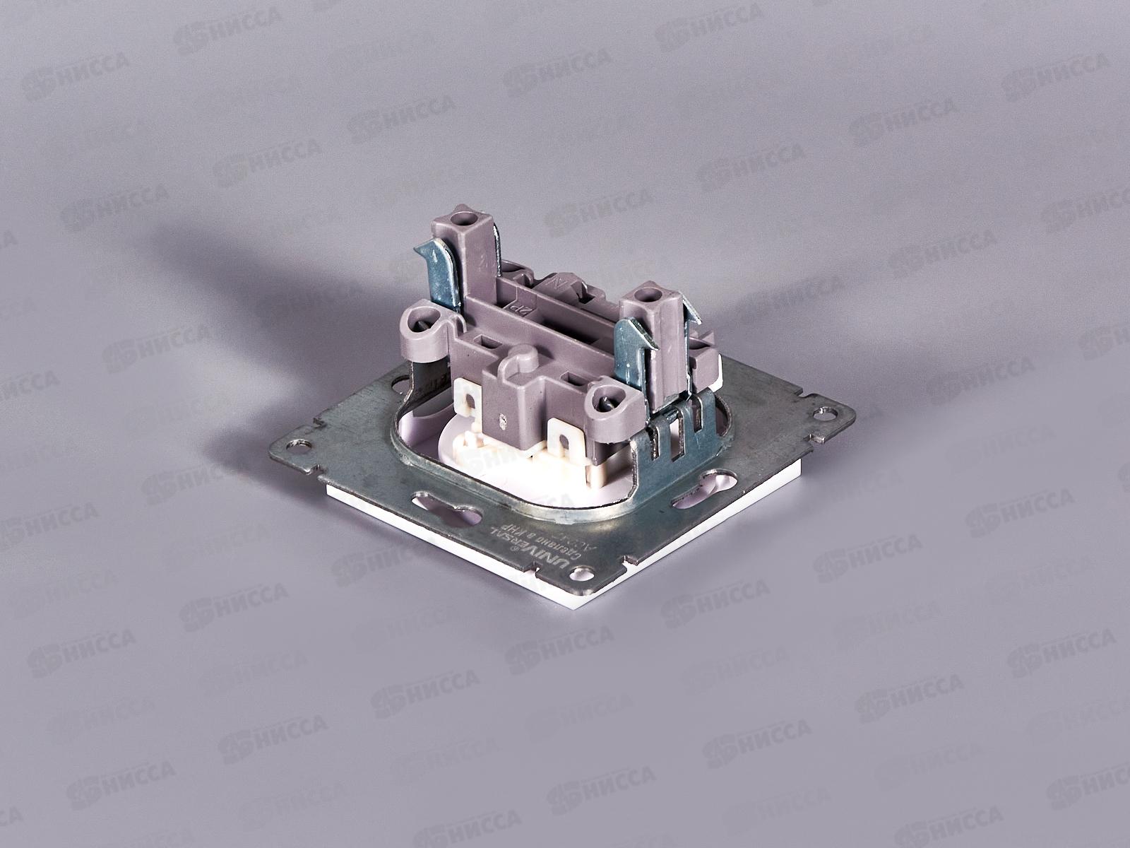 Розетка Афина 1-местная скрытой установки, без заземления, з/ш 16А, 220В белая, A0047*10