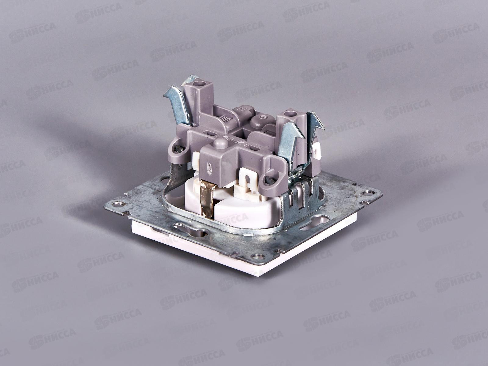 Розетка Афина 1-местная скрытой установки, c заземлением, з/ш 16А, 220В жемчуг,A0049-OBr*10