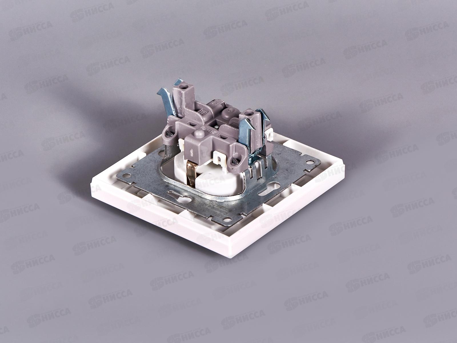 Розетка Афина 1-местная скрытой установки, c заземлением, с крышкой 16А, 220В жемчуг,A0029-OBr*10