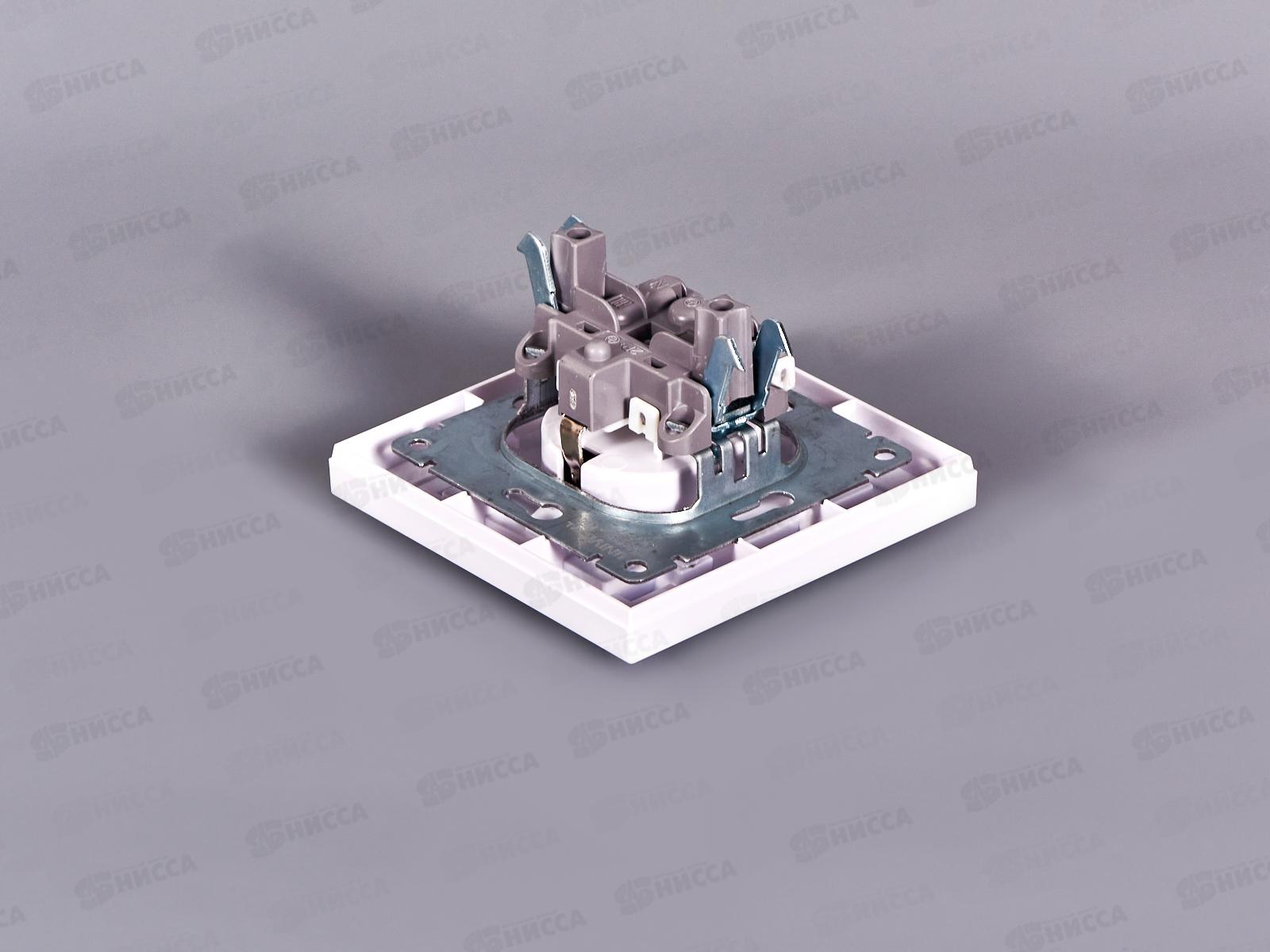 Розетка Афина 1-местная скрытой установки, c заземлением, с крышкой 16А, 220В белая, А0030*10