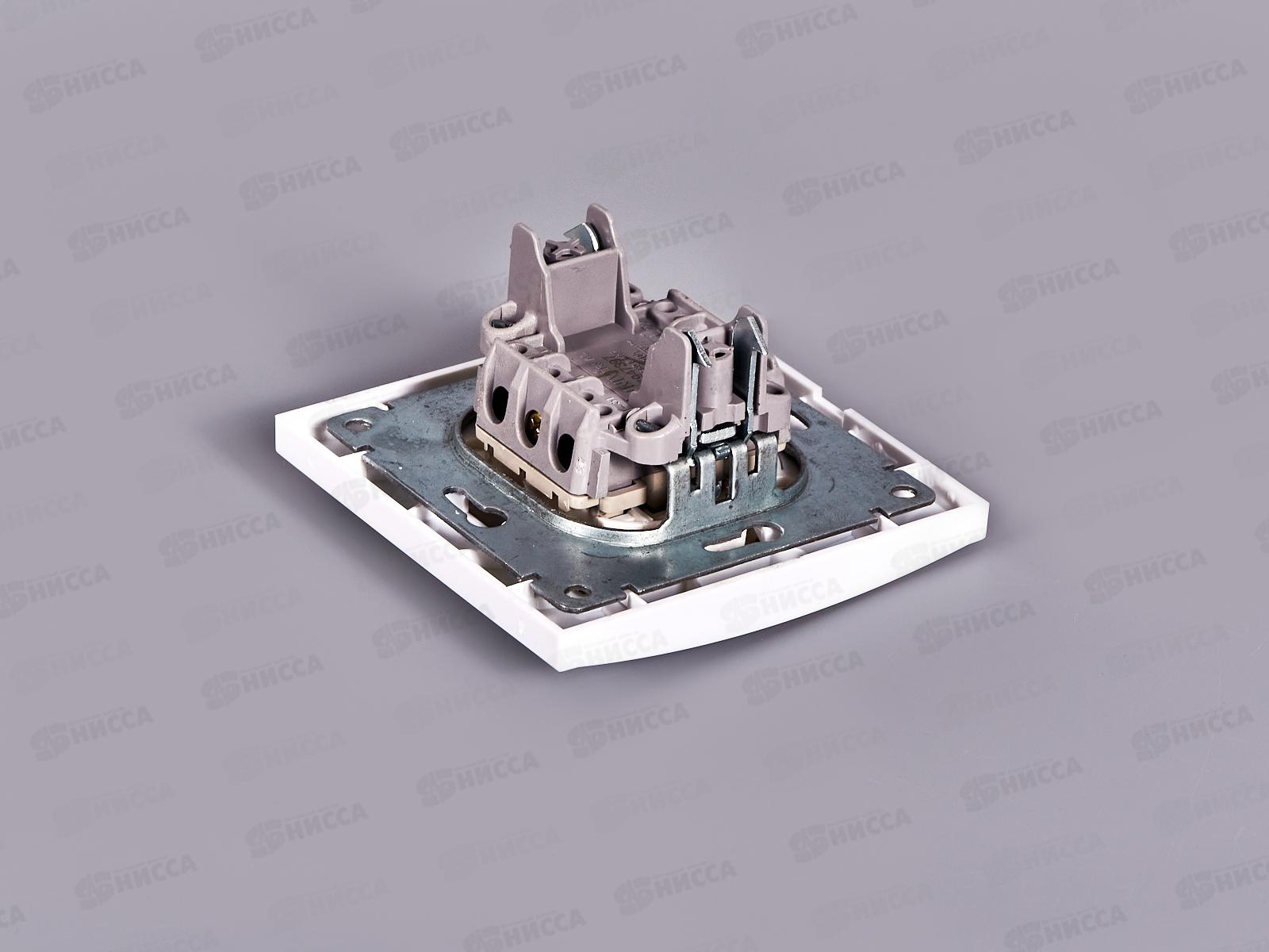 Выключатель Бриллиант 1-клавиша скрытой установки, 10А, 220В, подсветка, белый, 7947397*10