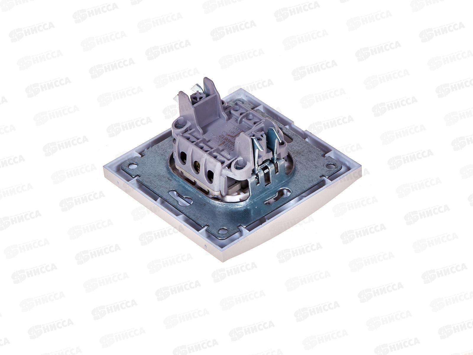 Выключатель Бриллиант 1-клавиша скрытой установки, 10А, 220В,серебро*10