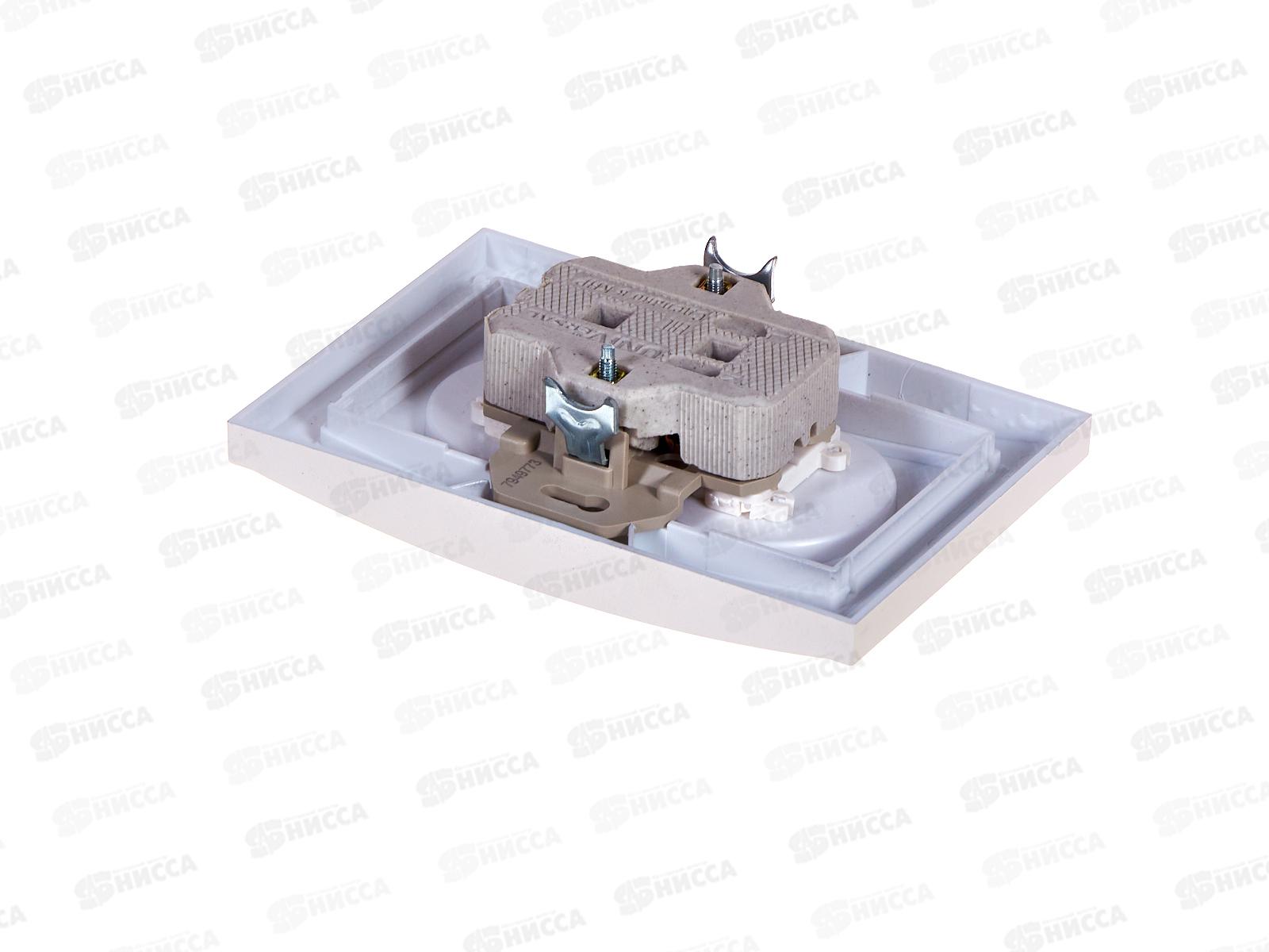 Розетка Бриллиант 2-местная без заземления, скрытой установки, з/ш 16А, 220В,серебро,керамика, 7949773*10