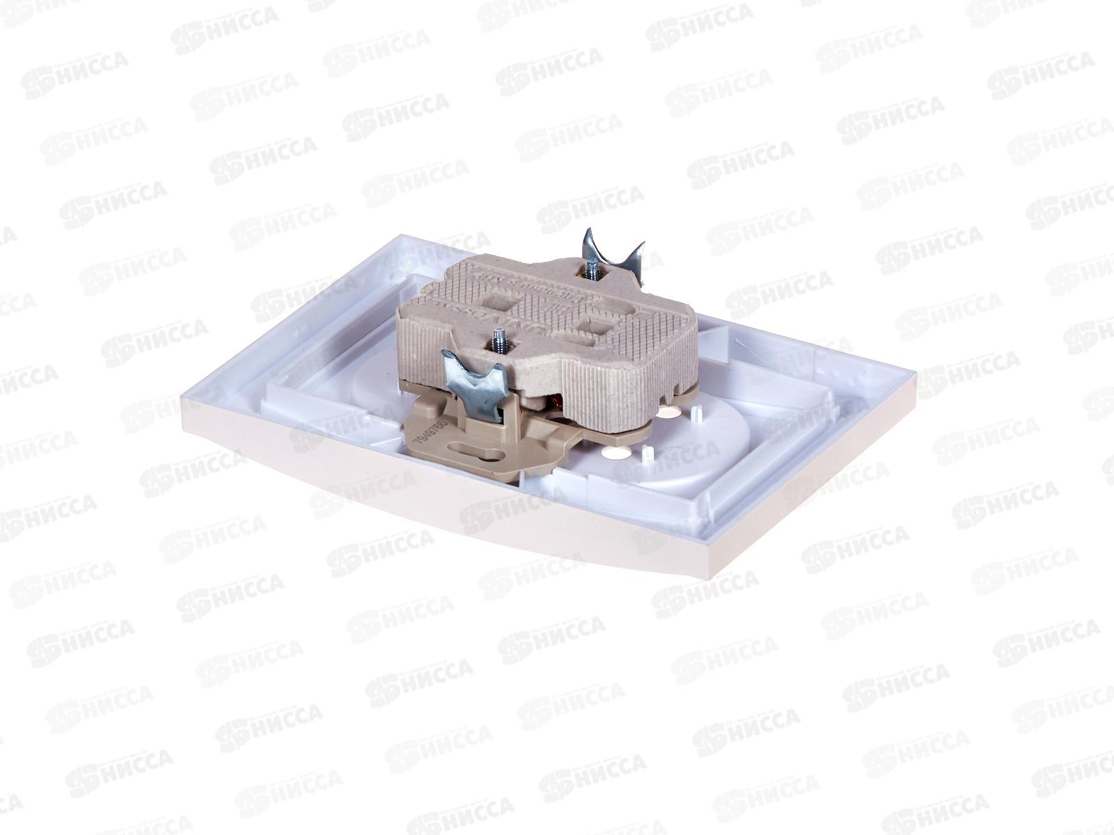 Розетка Бриллиант 2-местная без заземления, скрытой установки, 16А, 220В,серебро, керамика, 7949766*10