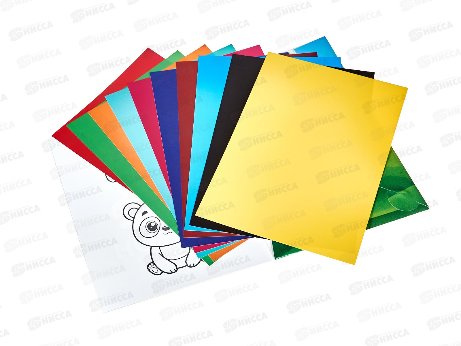 Цветной карт. 10л 10цв А4 Hatber Плюшевые панды 32082 *20