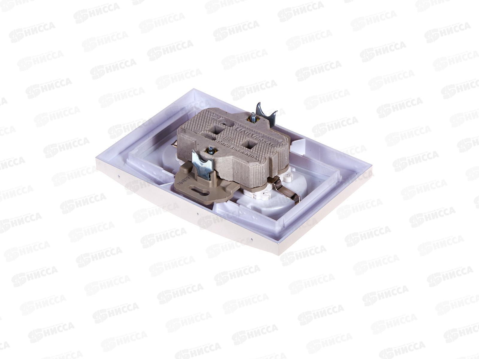 Розетка Бриллиант 2-местная с заземлением, скрытой установки,з/ш 16А, 220В,серебро,керамика, 7949797*10