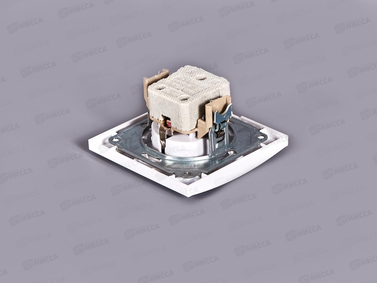 Розетка Бриллиант 1-местная с заземлением, скрытой установки, 16А, 220В,белая, керамика, 7947625*10