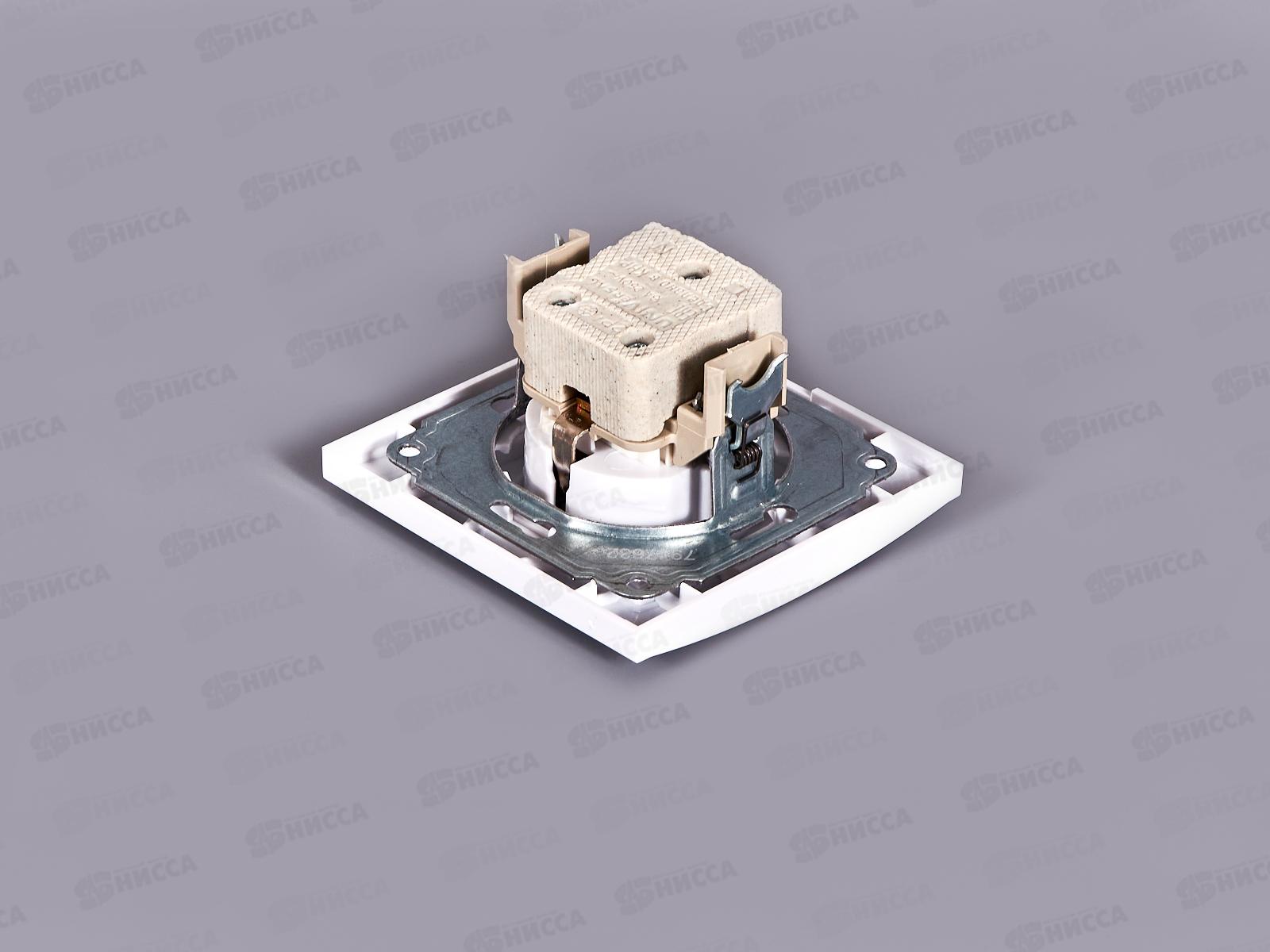 Розетка Бриллиант 1-местная с заземлением, скрытой установки,з/ш 16А, 220В,белая,керамика, 7947632*10