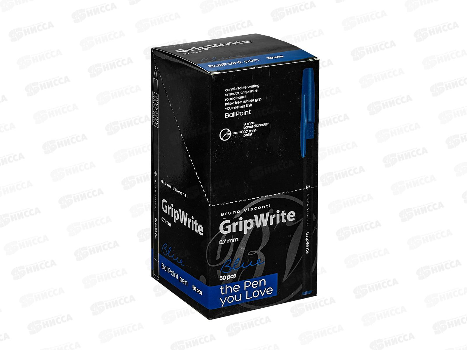 Ручка шар. B.V. GripWrite Black, синяя, 0.7мм 20-0326/01 *50