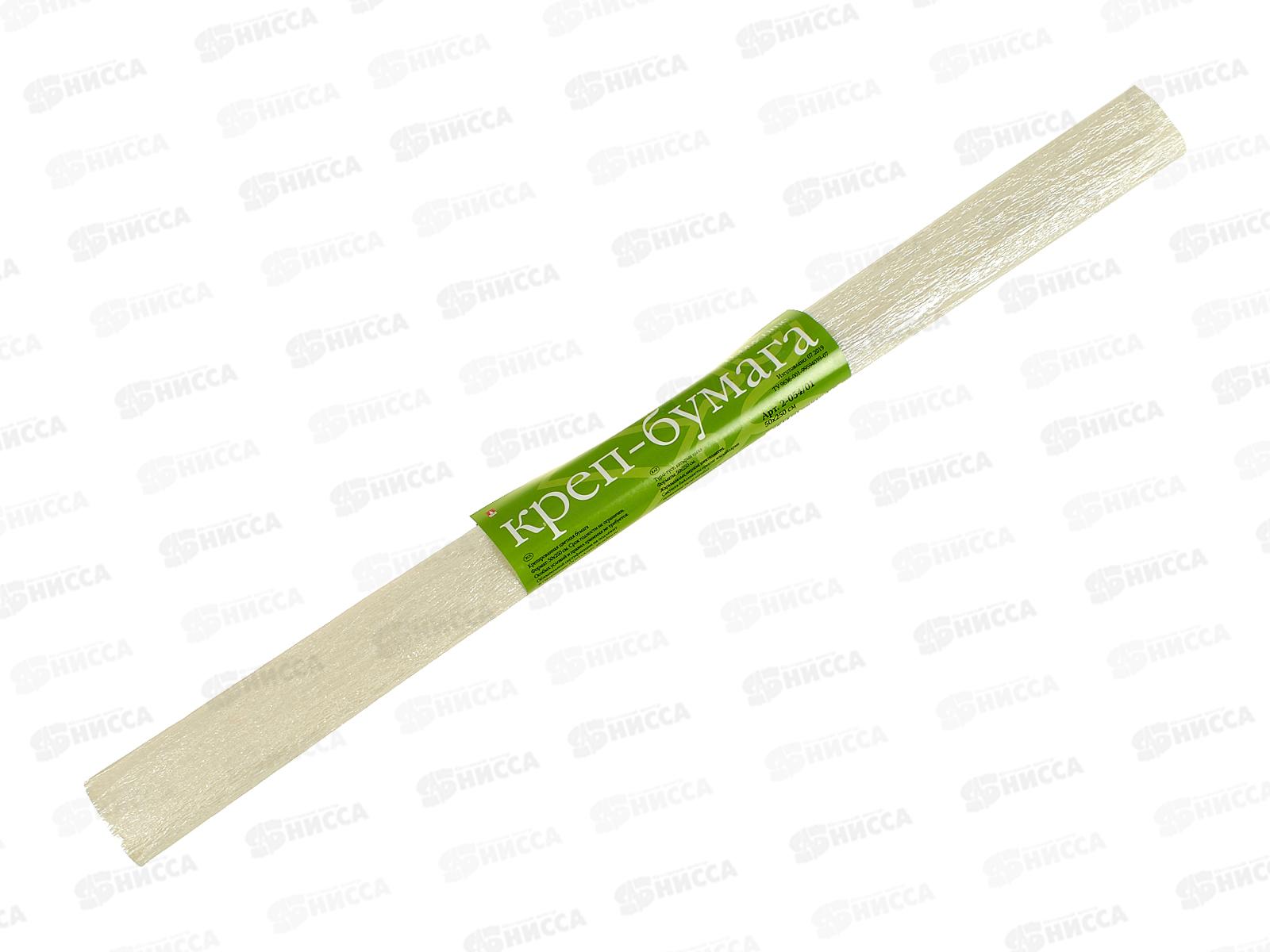 Бумага креп. АЛЬТ рулон перламутровая, белая 2-054/01 *10