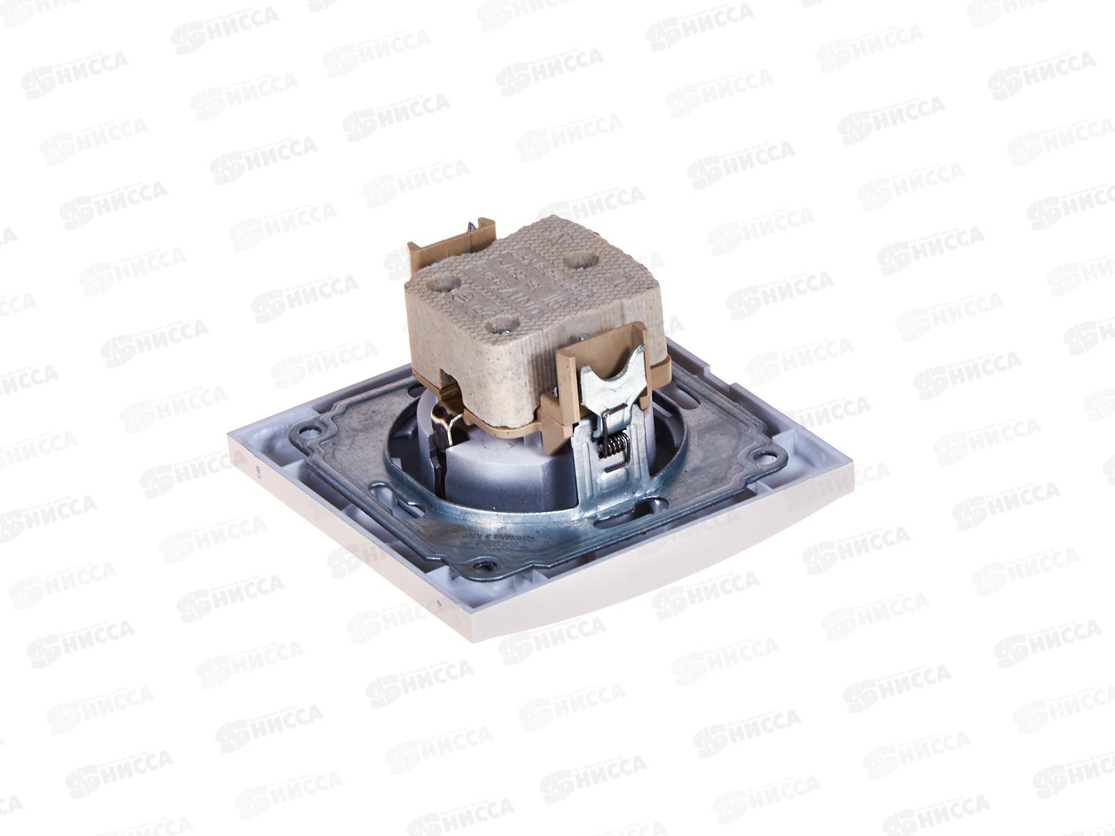 Розетка Бриллиант 1-местная с крышкой,  с заземлением, скрытой установки,16А, 220В,серебро, 7949896*10