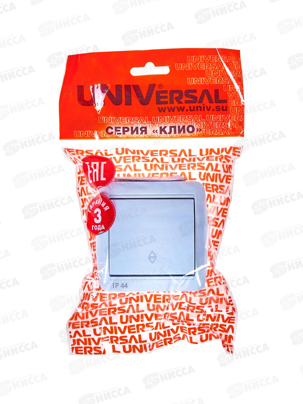 Выключатель КЛИО 1-клавиша открытой установки, 10А, 220В, проходной, белый, К2230*10