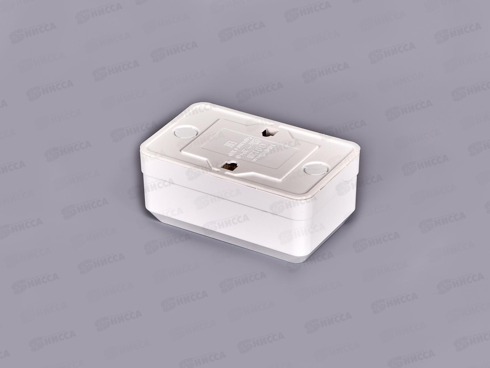 Розетка ОЛИМП 2-местная открытой установки, с заземлением, 16А, 220В белая, керамика,O0128*10