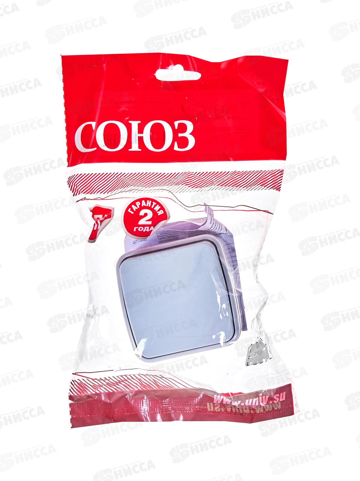 Выключатель СОЮЗ 1-клавиша  Электра, открытой установки, 10А, 220В, белый, 0001*10