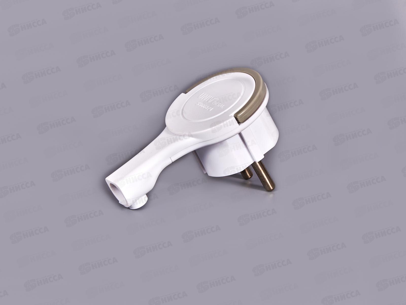 Вилка-невидимка UNIVersal с заземлением  16А, 250B, белая,5566874