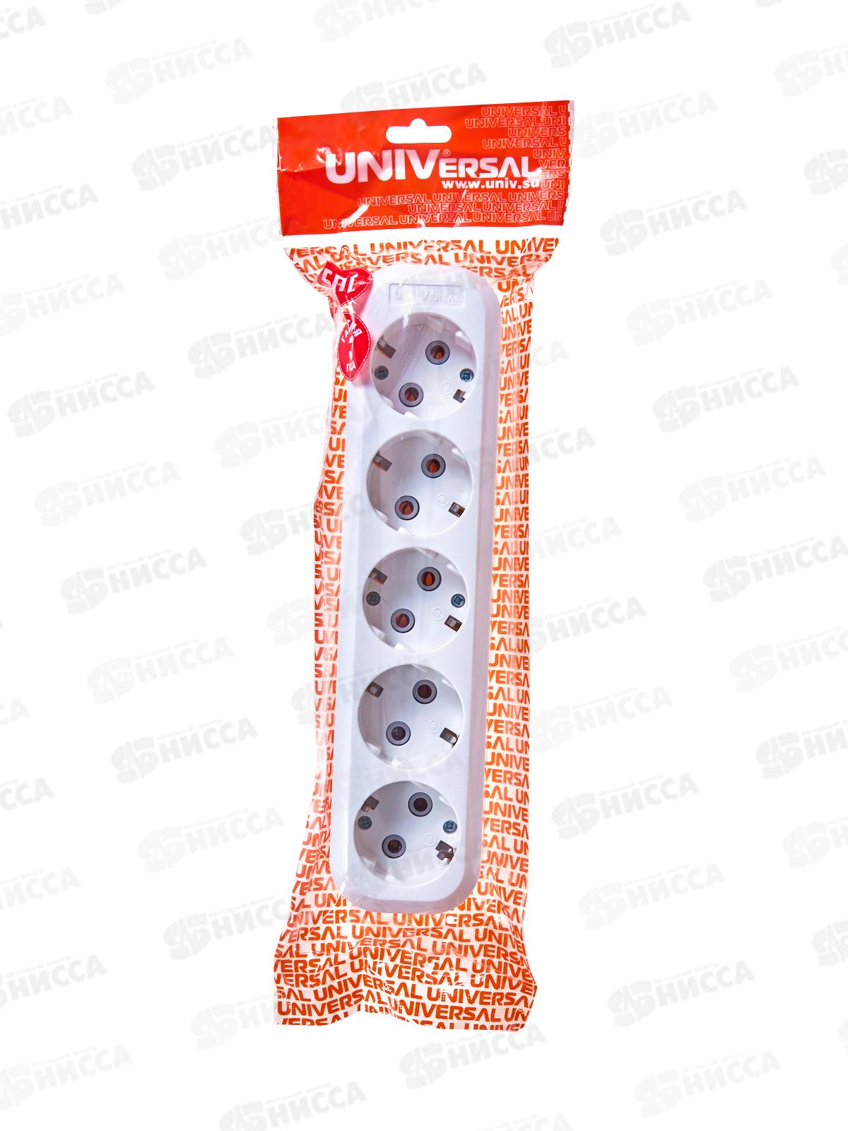 Колодка UNIVersal с заземлением 5 гнезд АБС-пластик, Е305