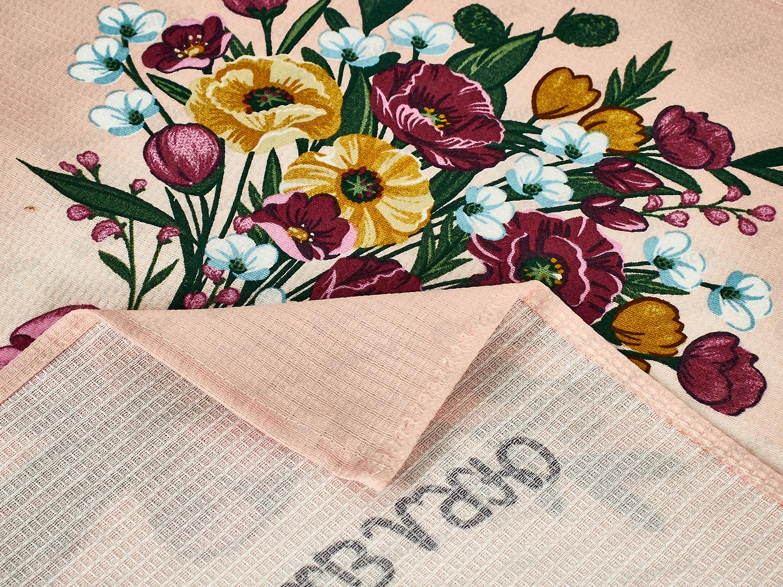 Полотенце вафельное 60*45 Сердечное поздравление, в ассортименте