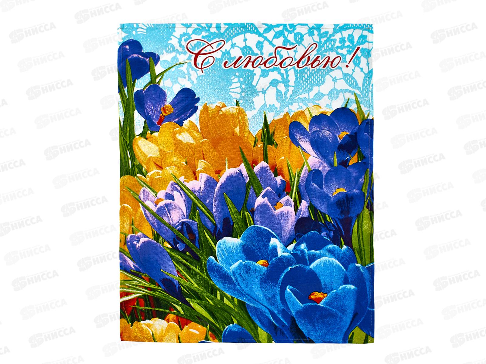 Полотенце из рогожки 60*45 Цветник, в ассортименте