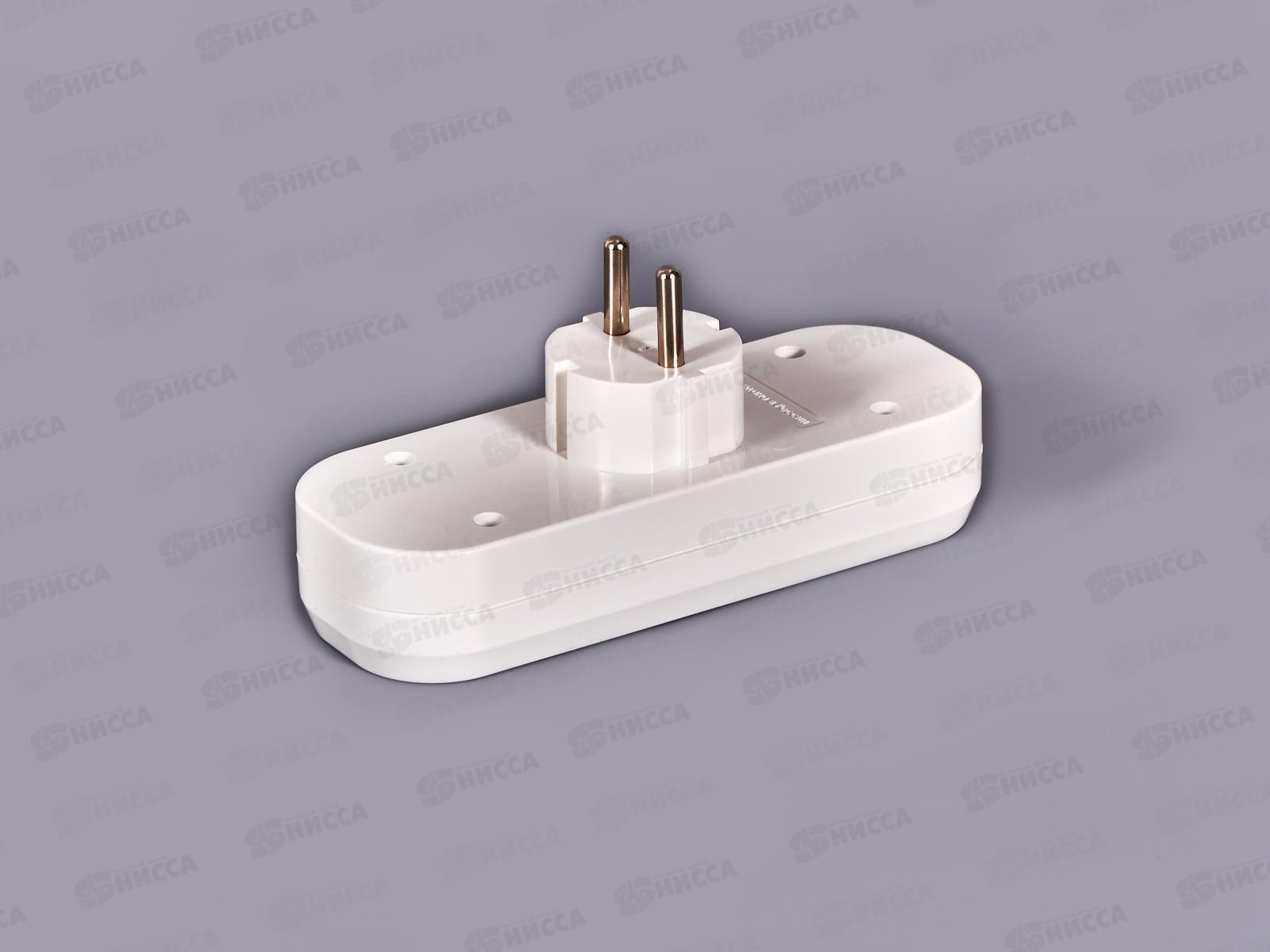 Разветвитель UNIVersal 3 гнезда, без заземления , плоский, белый 10А 250В,А203