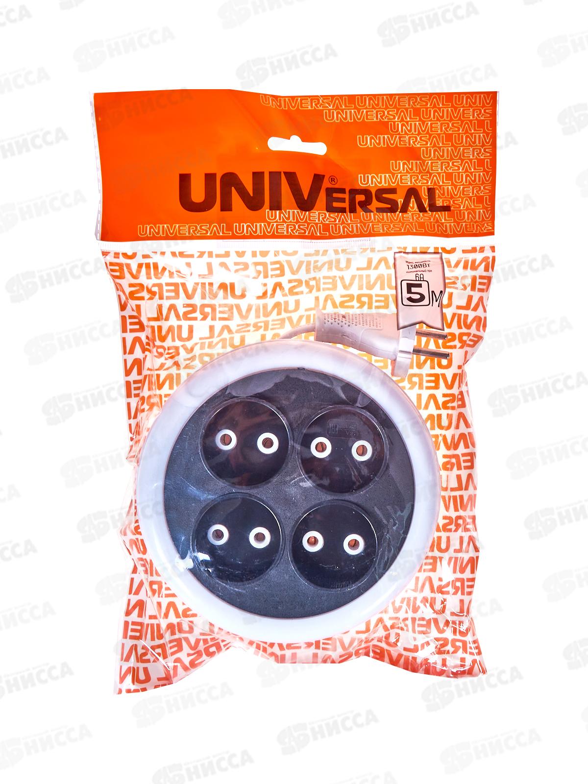 Удлинитель рулетка UNIVersal У6-002 ШВВП 2*0,75 4гн, б/з, 5 м, 002-5М