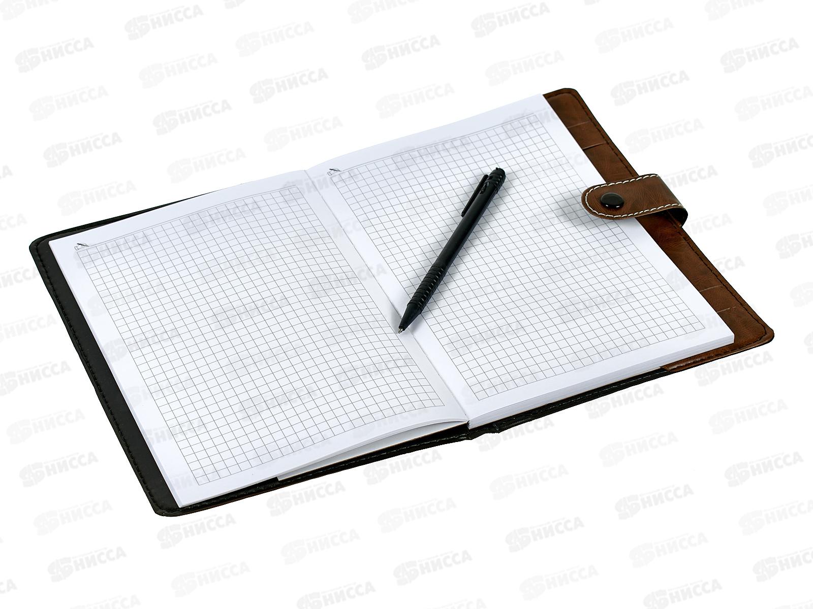 Бизнес-блокнот 80л Alingar 15*22см, с ручкой иск.кожа, клапан  AL4312