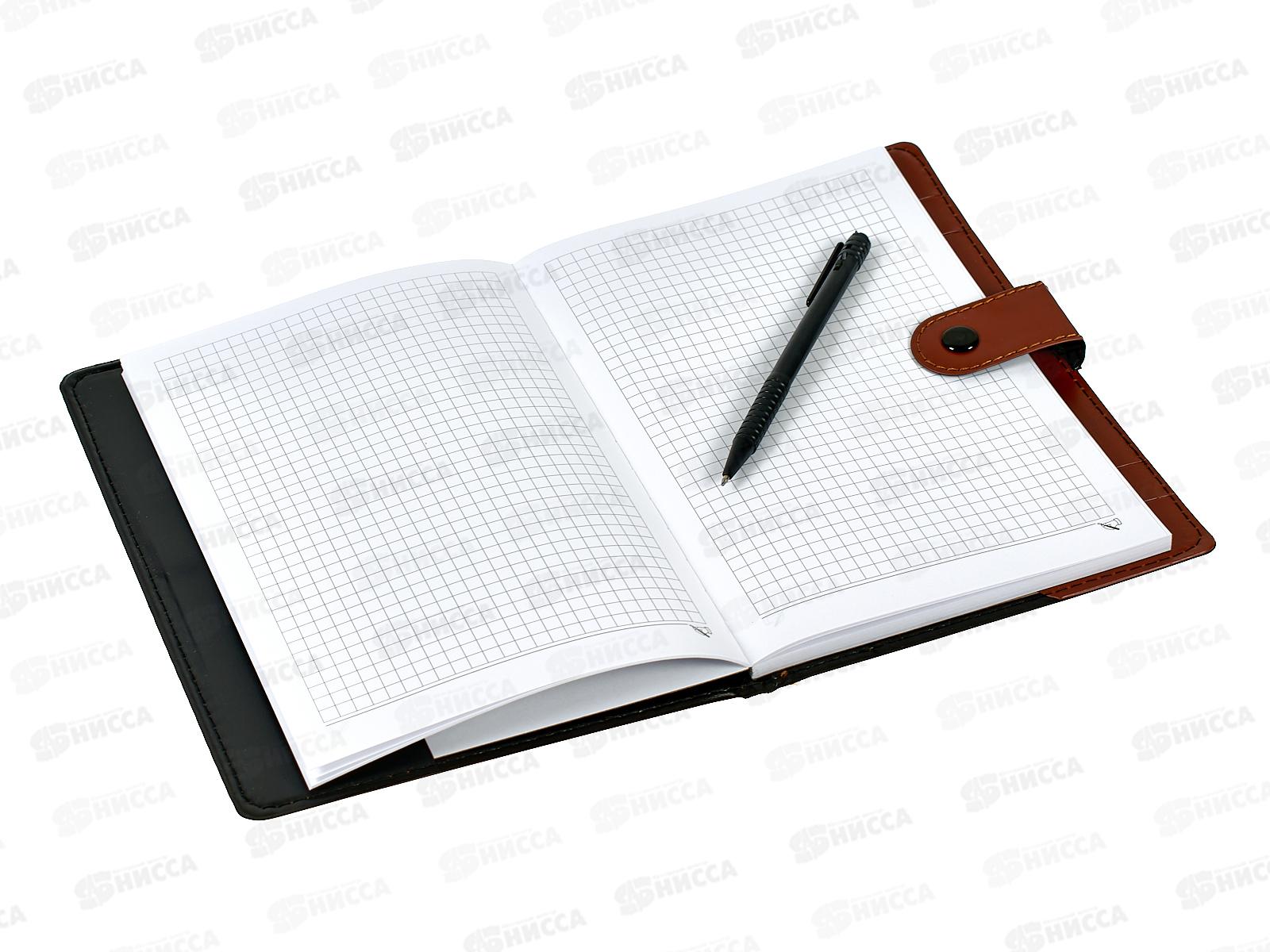 Бизнес-блокнот 80л Alingar 15*20см, с ручкой иск.кожа, клапан  AL4308