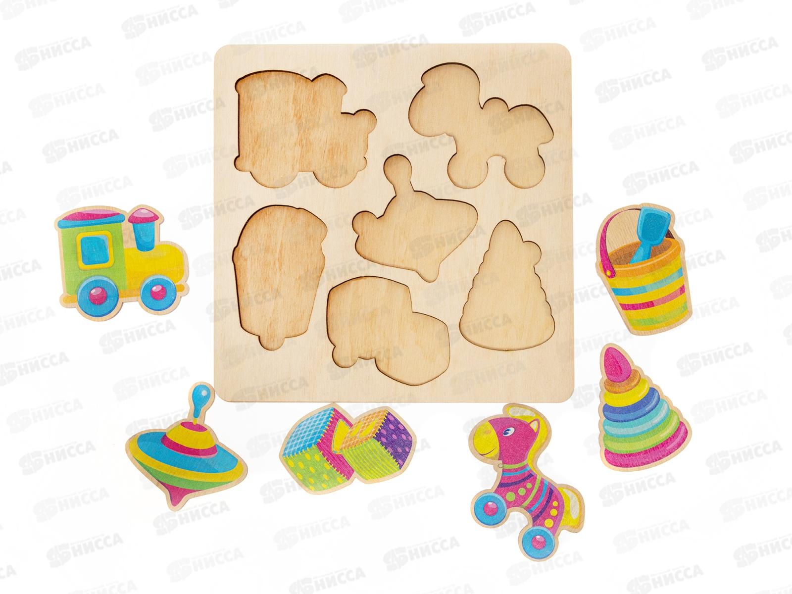 Игра развивающая деревянная &quotИгрушки&quot (21х21см) 00758