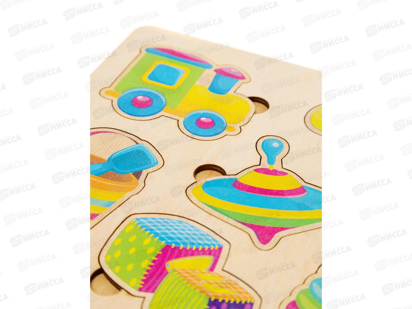 Игра развивающая деревянная &quotИгрушки&quot (21х21см) 00758
