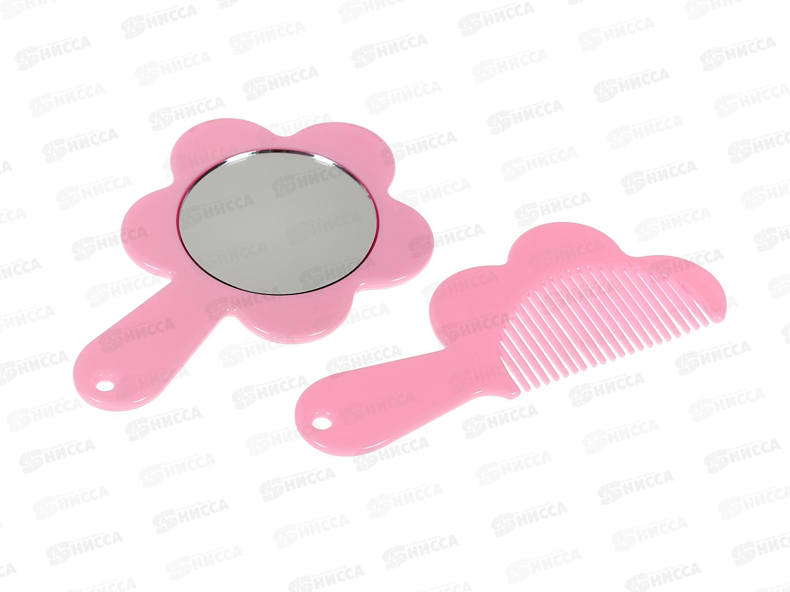 Расческа &quotМИМИШКИ&quot с зеркалом мишка роз-фиол 11см 663--046