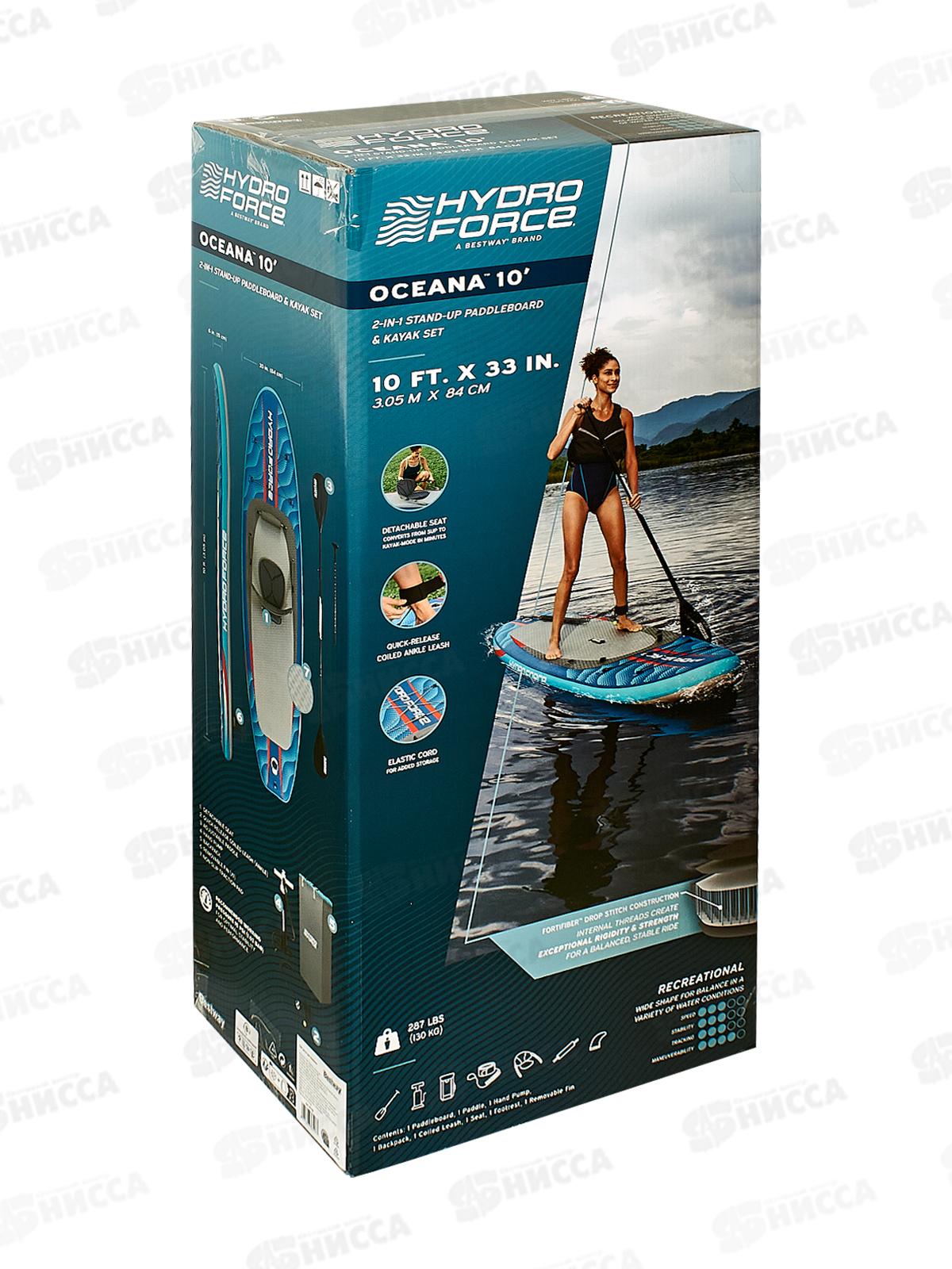 SUP доска 305х84х15см 6532В (весло, руч. насос, рюкзак, трос) BESTWAY