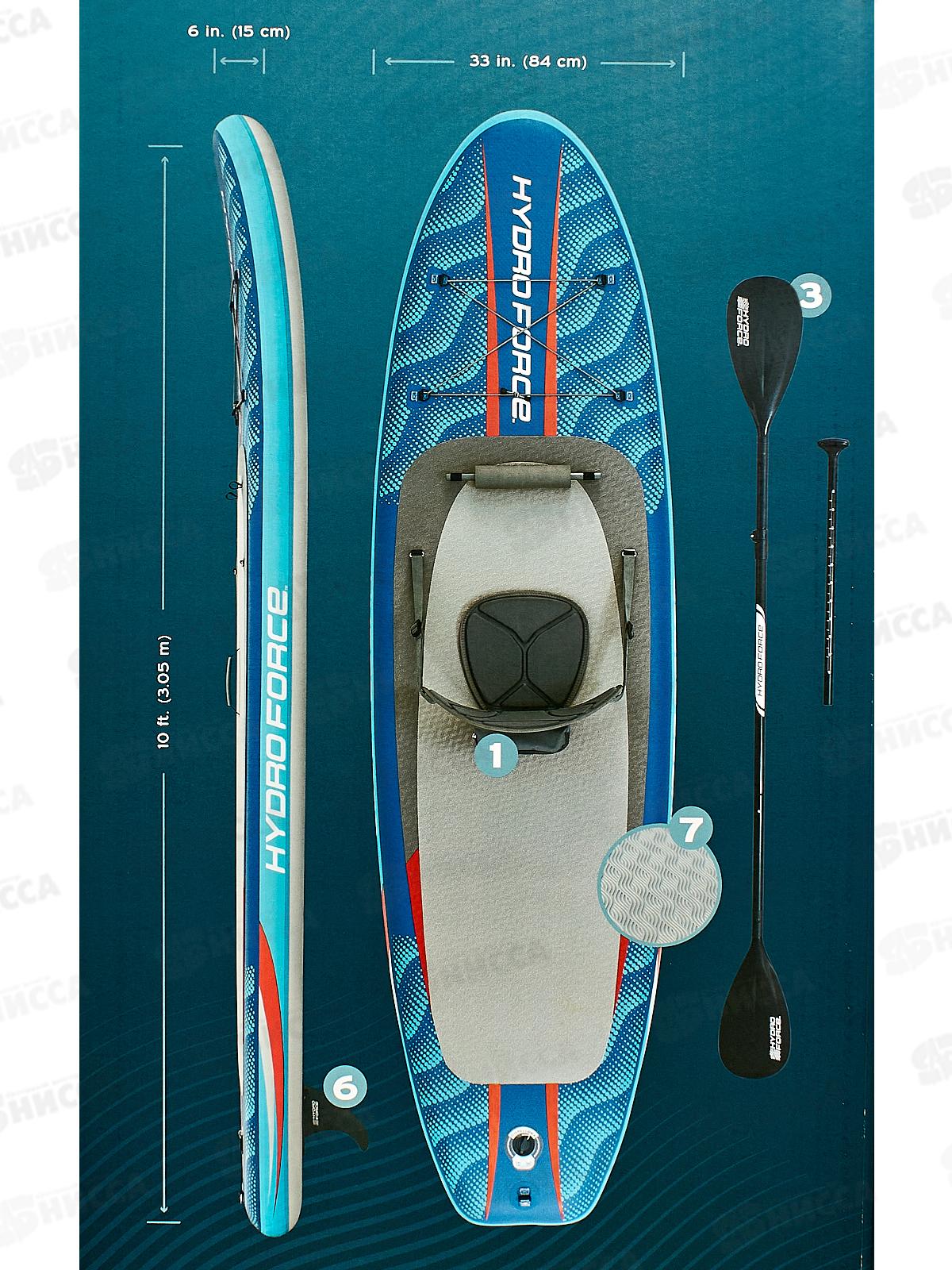 SUP доска 305х84х15см 6532В (весло, руч. насос, рюкзак, трос) BESTWAY