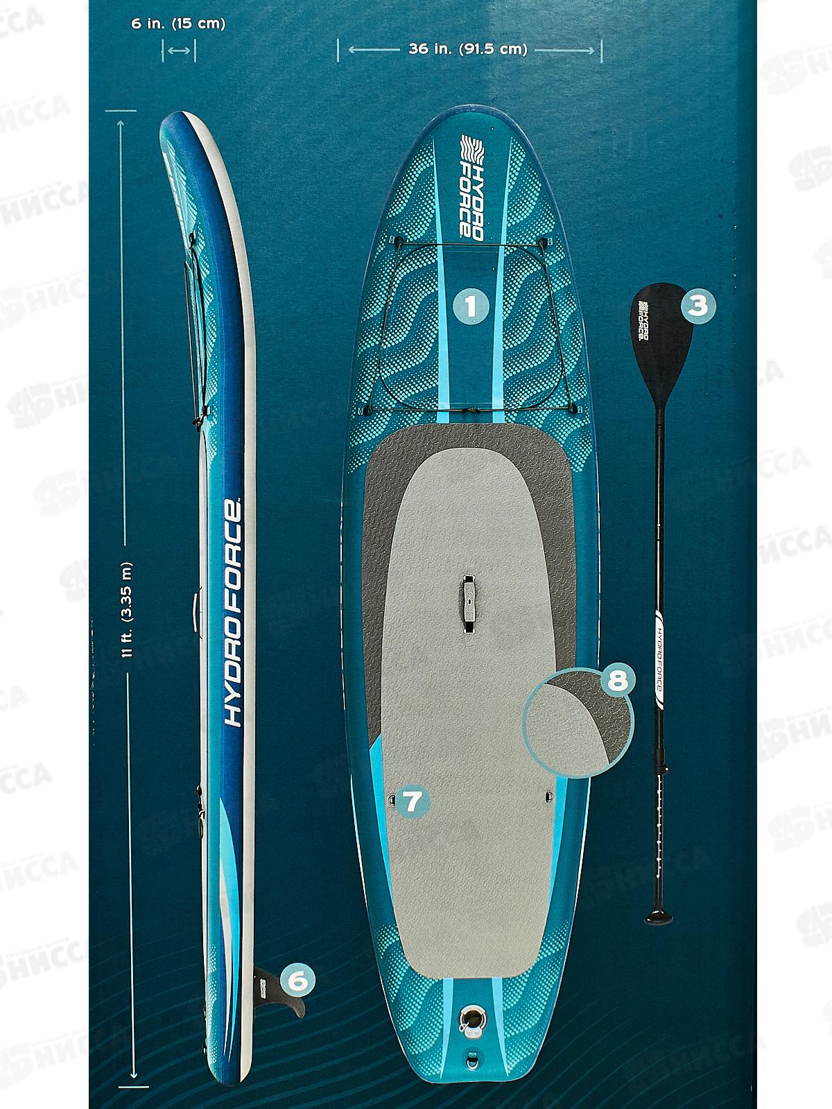 SUP доска 335х91,5х15см 6532H (весло, руч. насос, рюкзак, трос)BESTWAY