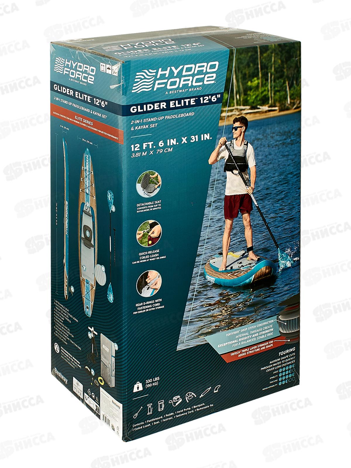 SUP доска 381х79х15см 6532G (весло, руч. насос, рюкзак, трос)BESTWAY