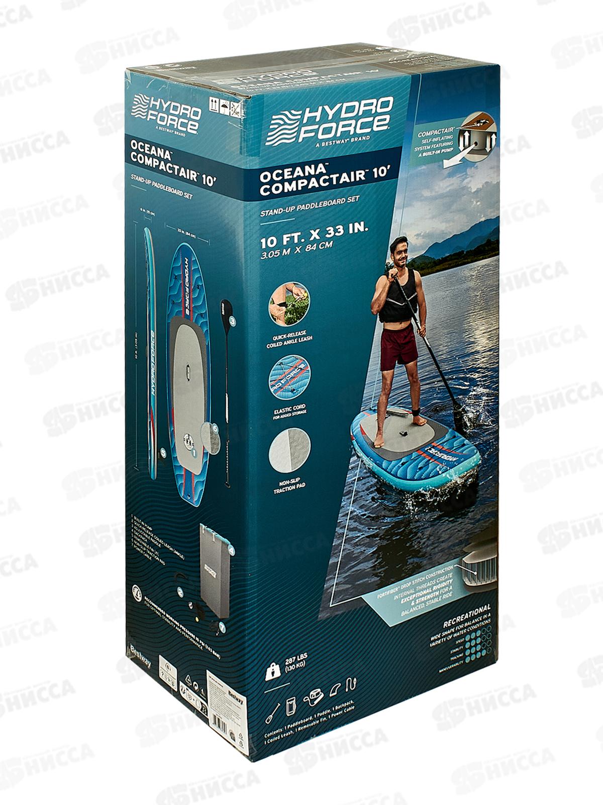 SUP доска 305х84х15см 6532С (весло, руч. насос, рюкзак, трос)BESTWAY