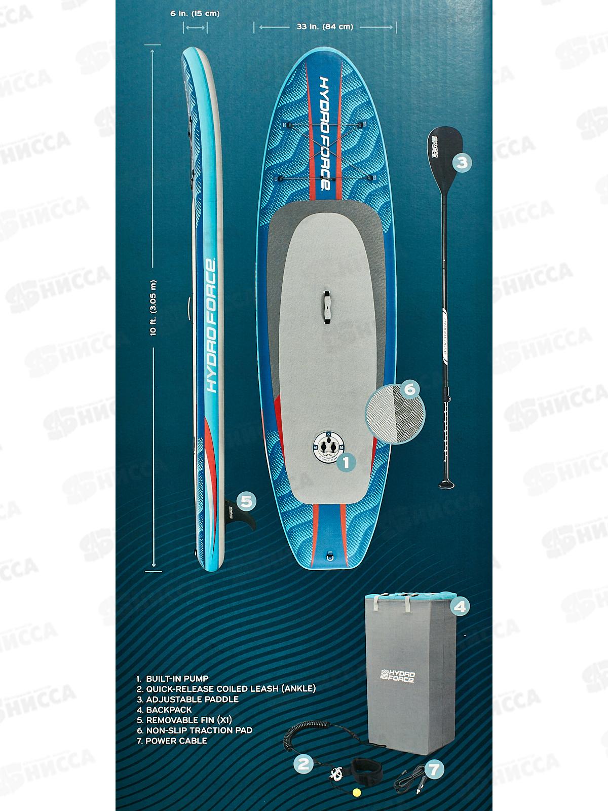 SUP доска 305х84х15см 6532С (весло, руч. насос, рюкзак, трос)BESTWAY