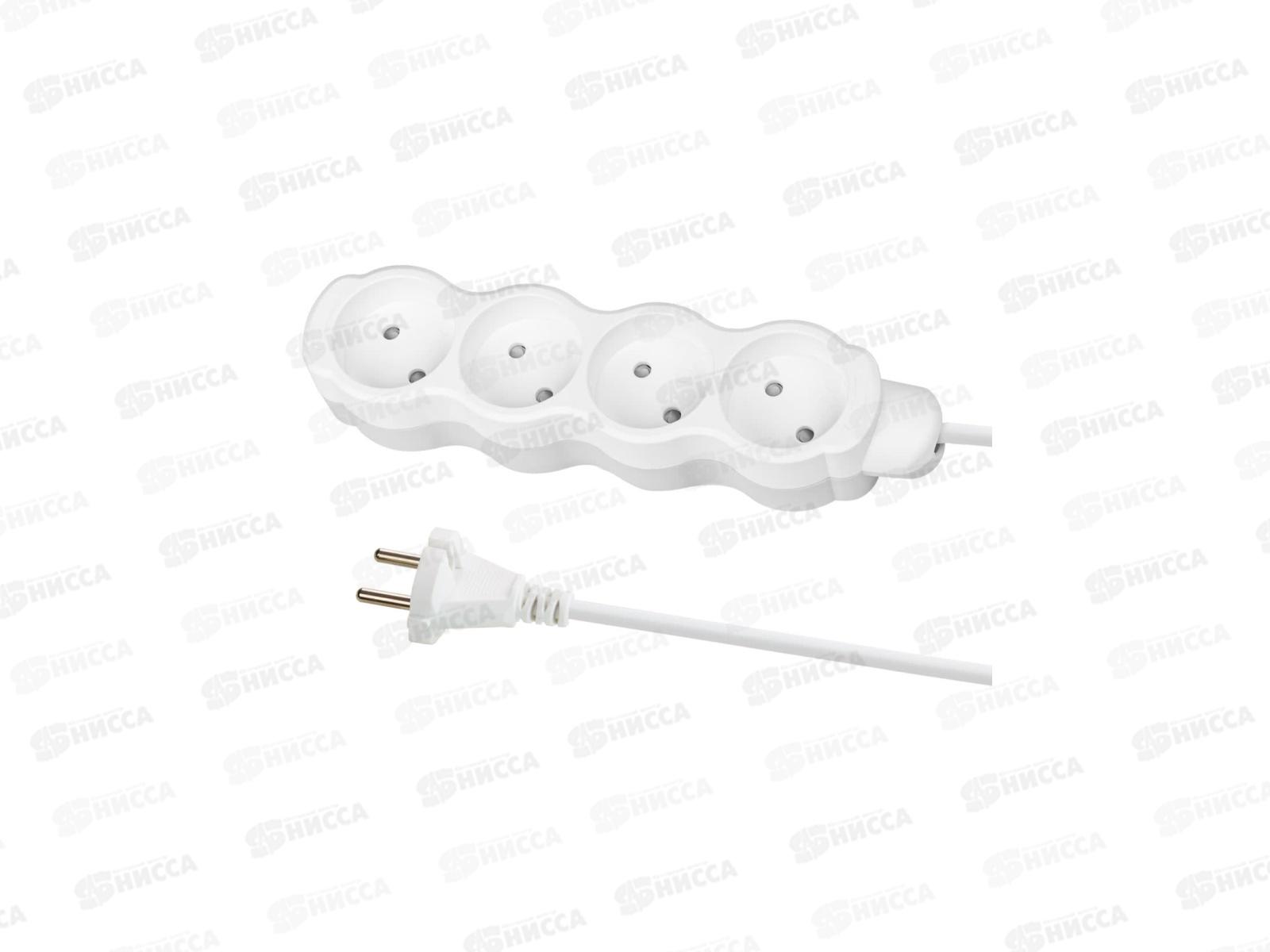 Удлинитель TDM УЛ4 4гнезда, 5м, з/ш, ПВС2*0,75кв.мм 10А, &quotЛюкс&quot, бело-серый, 0228