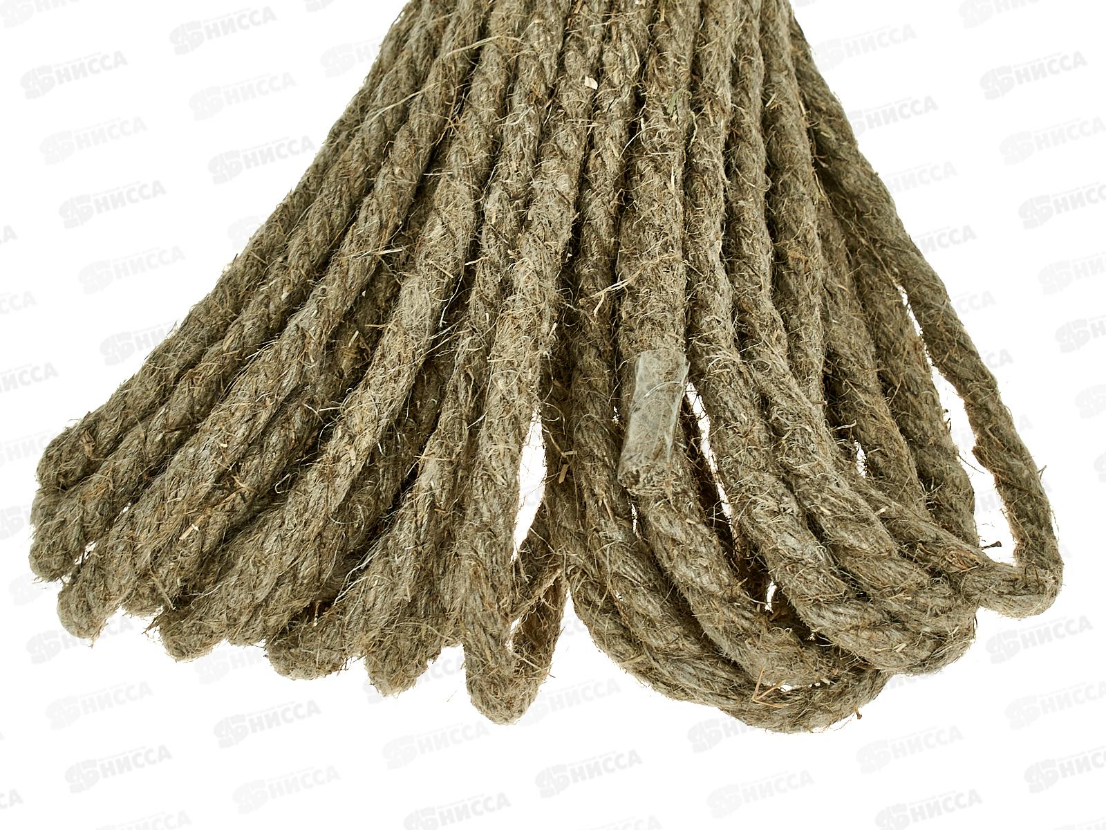 Веревка льнопеньковая, Сибшнур,6мм, 20м*30