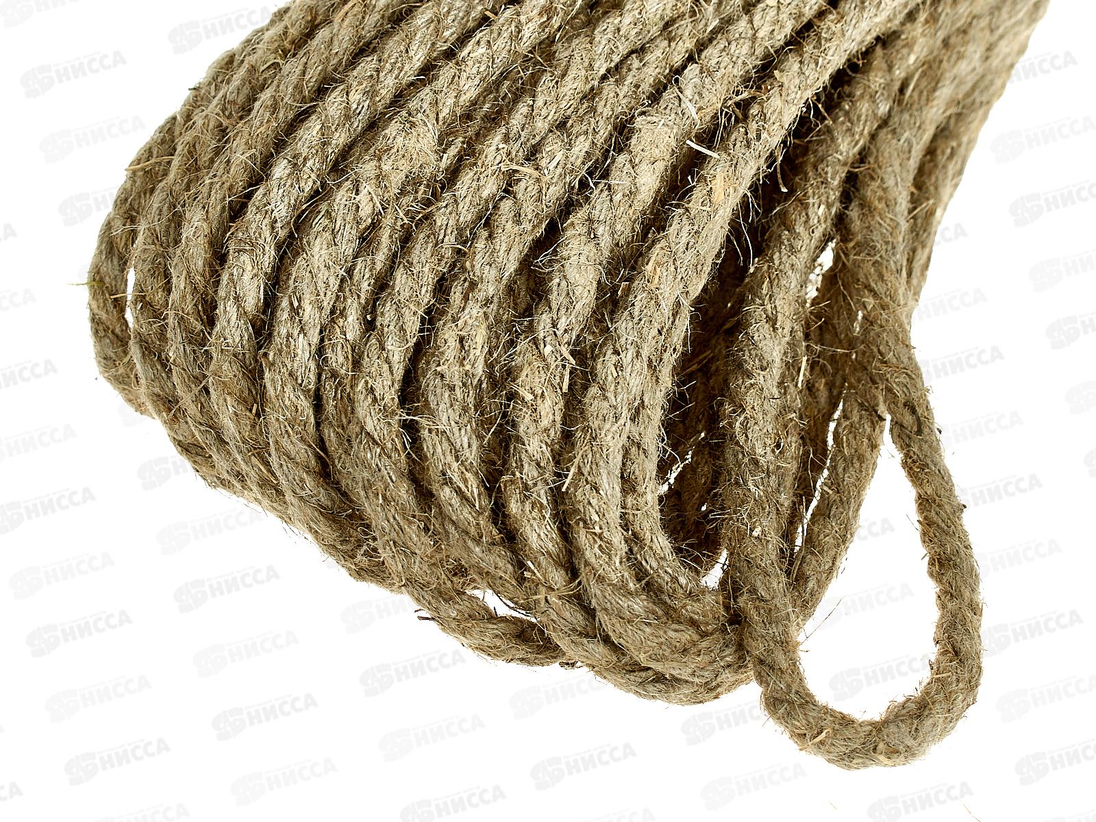 Веревка льнопеньковая, Сибшнур,6мм, 20м*30