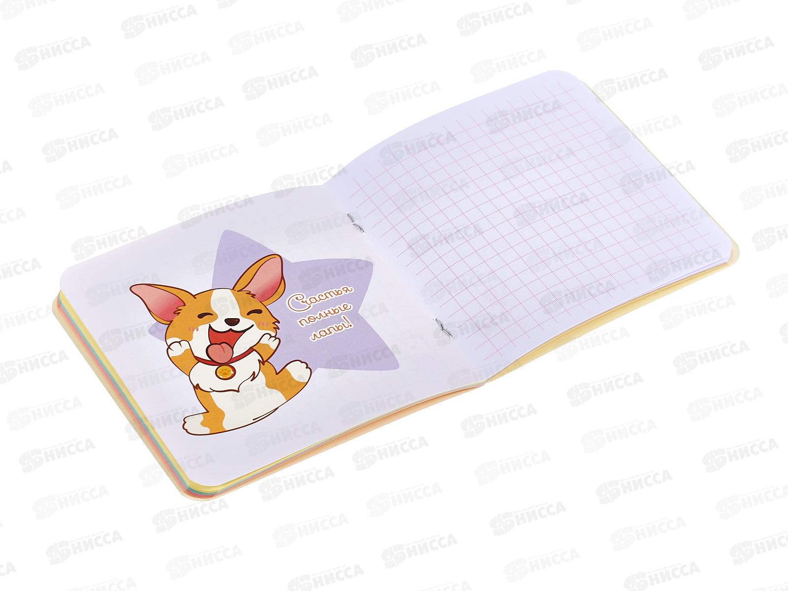 Блокнот 32л 13*13см Корги-2 (мятный)