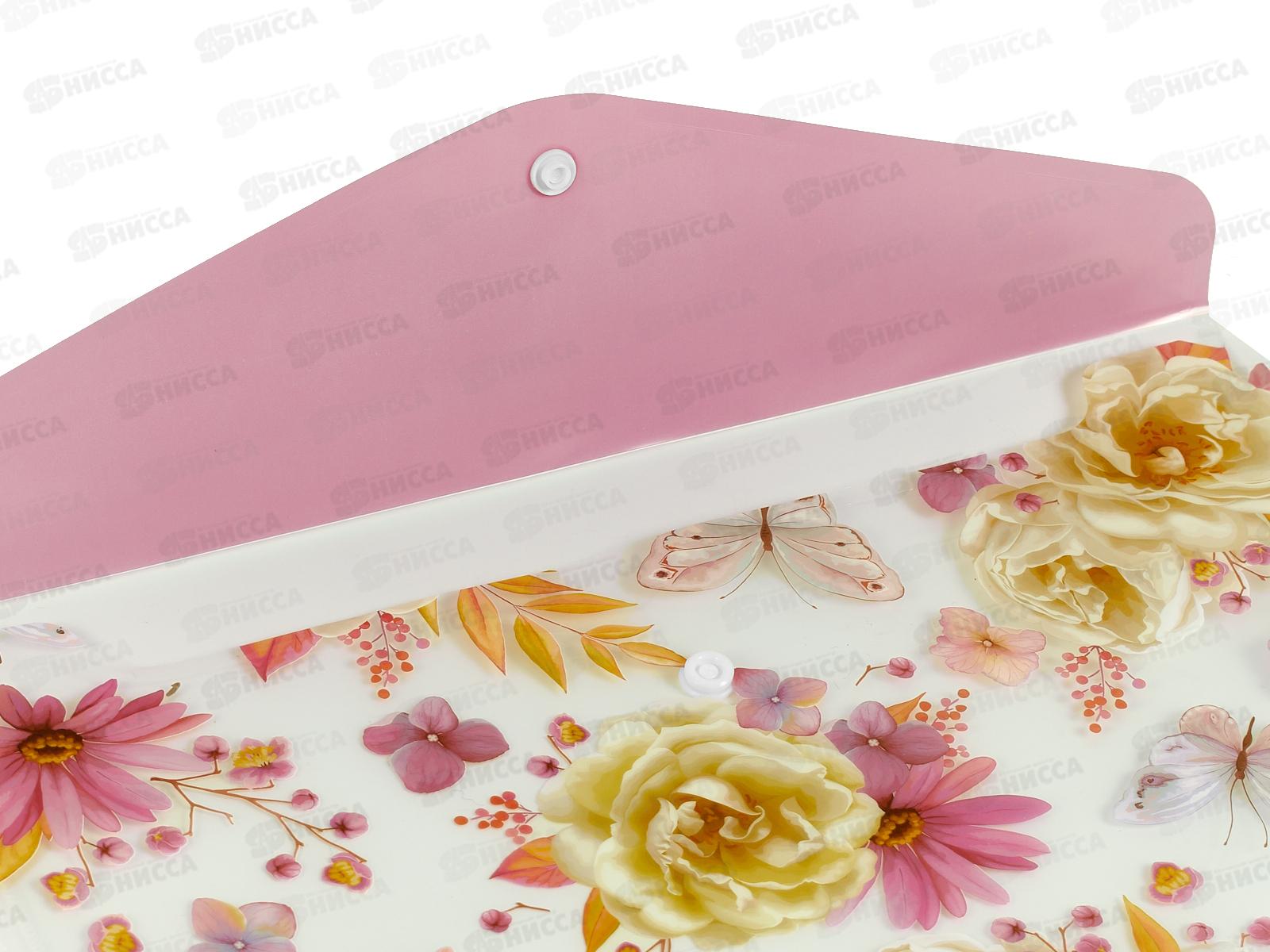 Папка с кноп. MAZARI FLOWERS 33.5*23.5см 180мкм 4диз М-2524