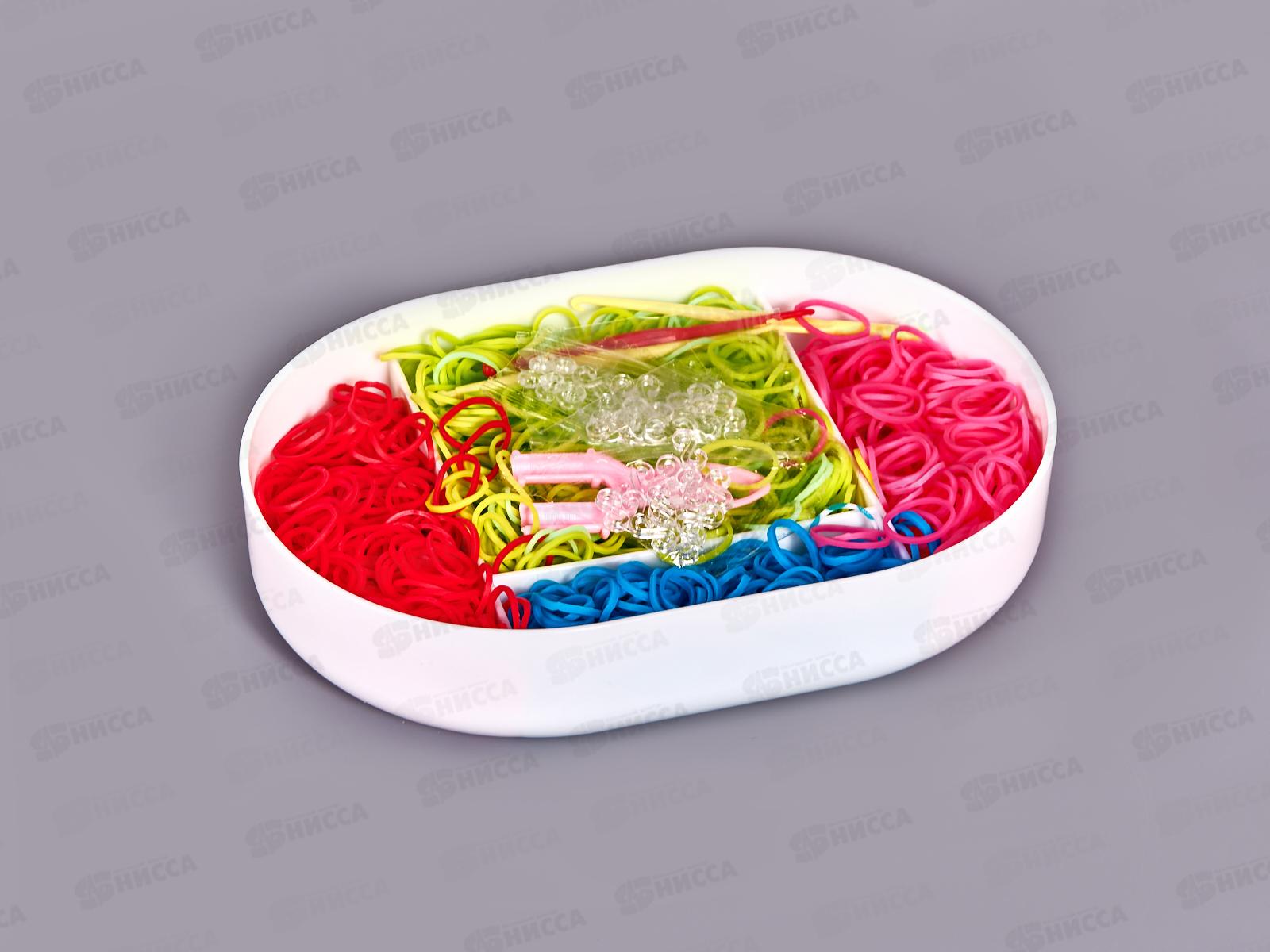 Набор резинок д/плетения браслетов TZ-32142-1 (1000шт)+станок Лебедь (белый)