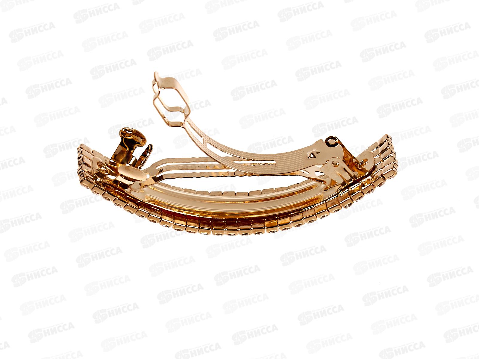 Заколка-автомат со стразами 5 рядов №9695