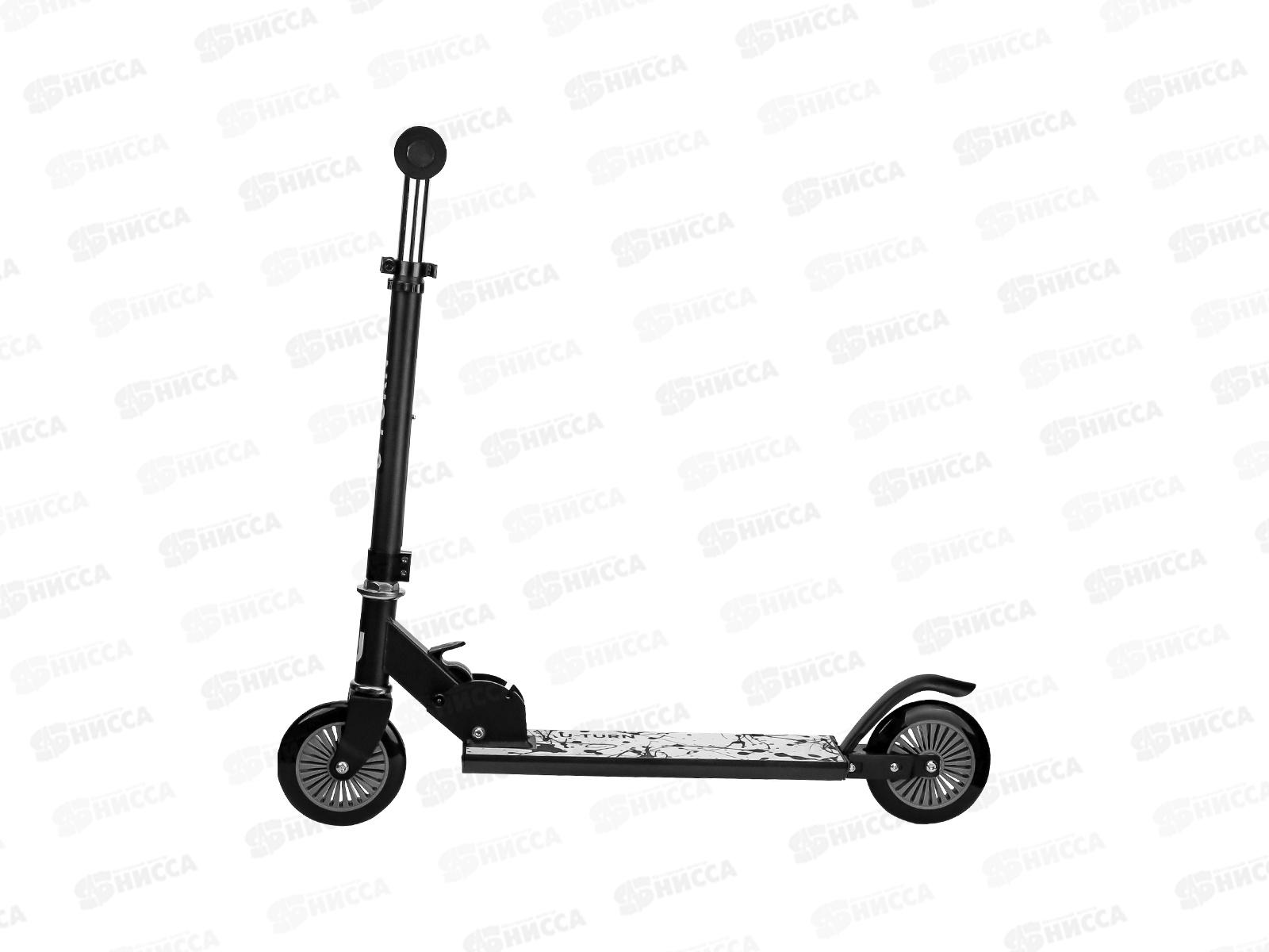 Самокат FRESH (2в1 колеса 120мм+лыжи, 90*10*60-81см, до 60кг) черный, СМК-0877