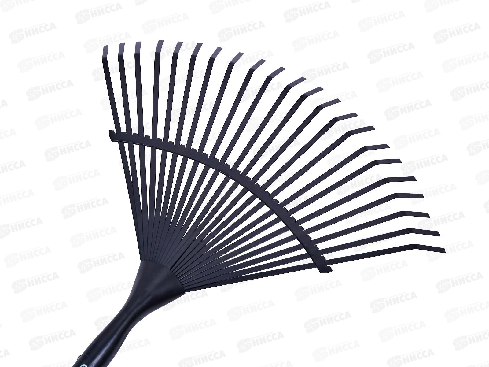 Грабли веерные 22 зуба, сталь, с металлическим черенком, 73/7/1/11