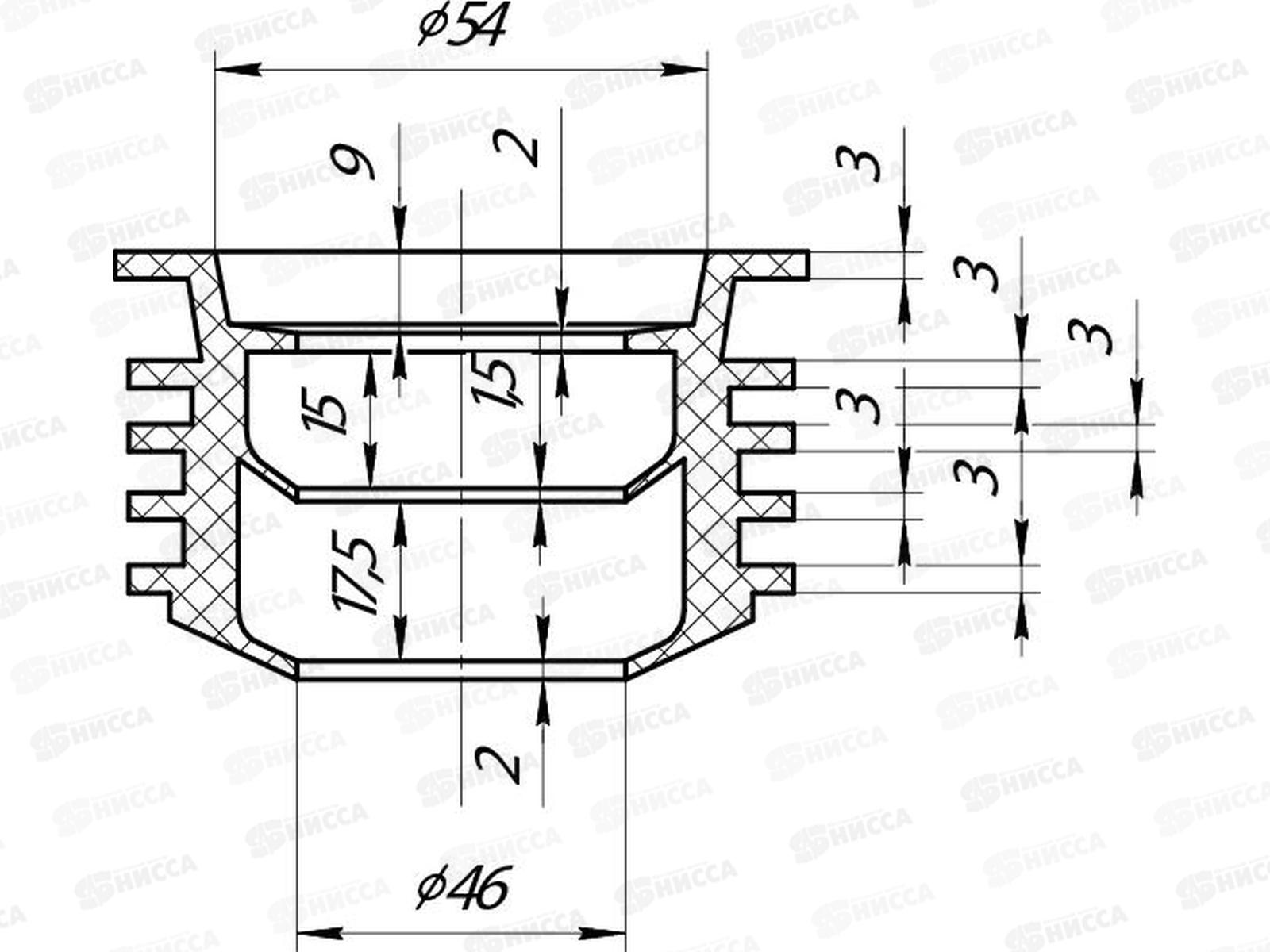 Манжета переходная d 50х73, серая, M5073-60-MR *10/60